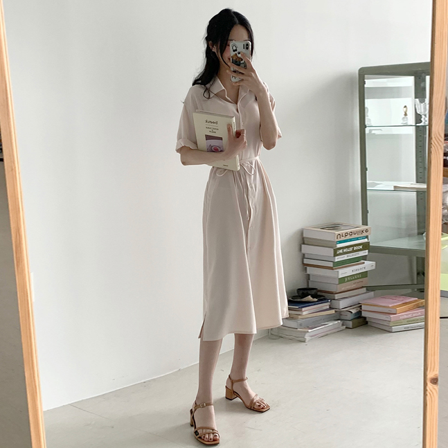 Sona シンプルシャツワンピース 10代 代女性ファッション韓国通販