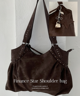 シルバースタッドフェイクレザーショルダーバッグ