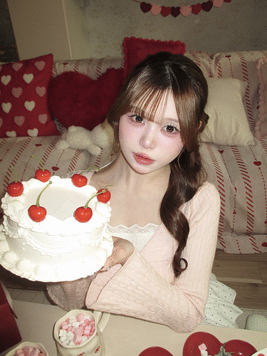 리본 꽈배기 레이어드 니트