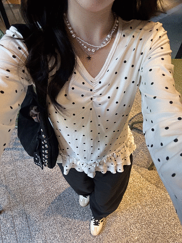 ドットフリルトップス