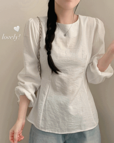 이브 허리끈 봄 긴팔 라운드넥 블라우스 봄옷 상의 벚꽃