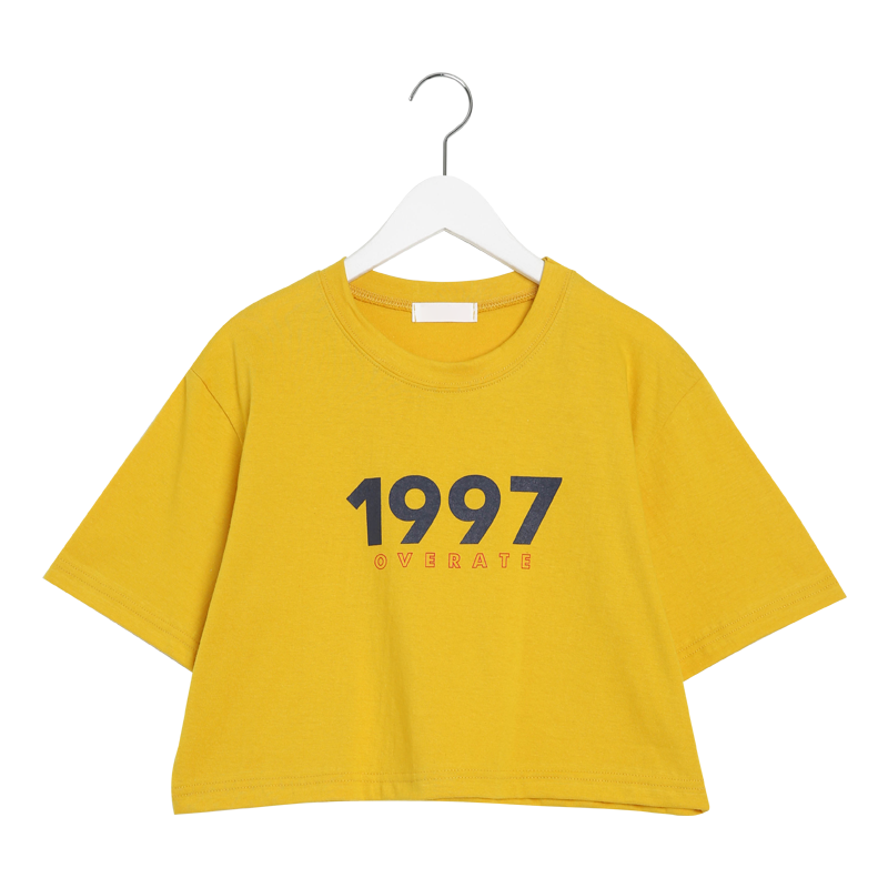 Sona 1997プリントクロップ半袖tシャツ 10代 代女性ファッション韓国通販