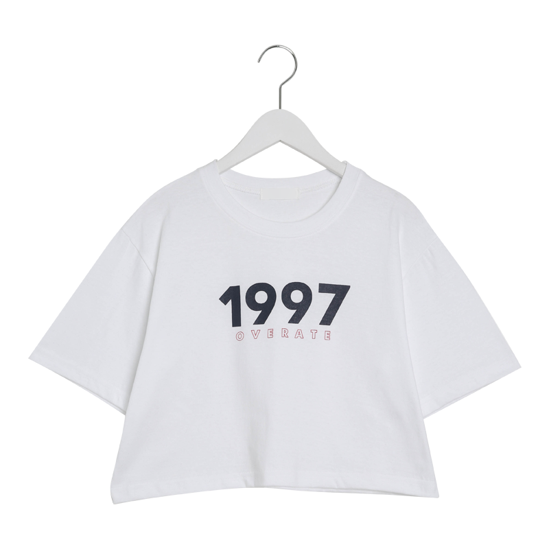 Sona 1997プリントクロップ半袖tシャツ 10代 代女性ファッション韓国通販