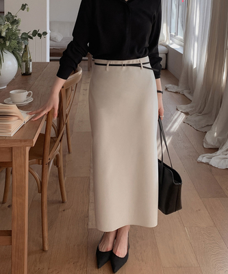 Hラインバンディングロングスカート