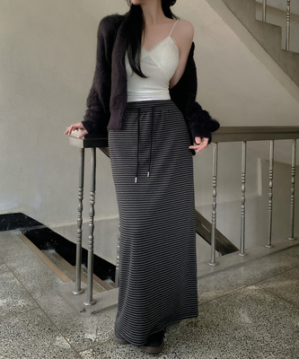ストライプロングマキシスカート