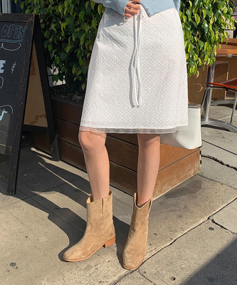 ウェスタンスエードショートブーツ