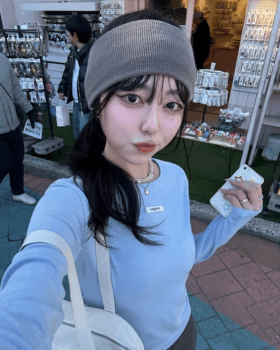 와이드 골지 니트 헤어밴드