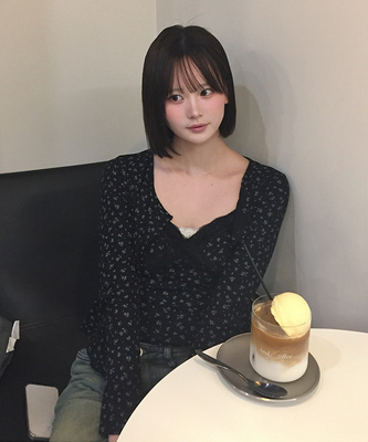 【SET】플라워 레이스 나시 가디건