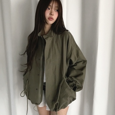 ハイネックハーフミリタリージャケット