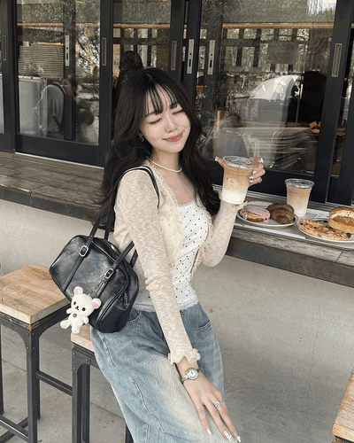 웨이브 레이스 볼레로 가디건