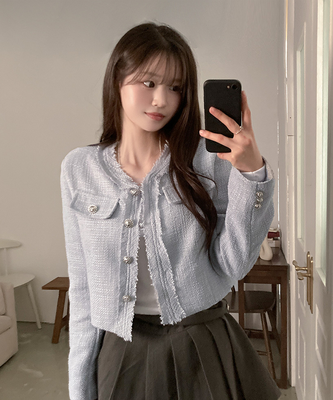 ツイードホルタートップ　グレー　韓国 韓国ファッション通販 SONA｜10代・20代女性向け可愛いワンピース