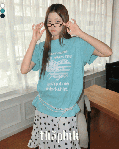 ハートレタリングプリント半袖Tシャツ