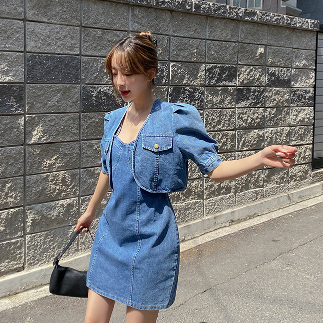 Sonyunara デニムジャケット ワンピースセット 10代 代女性ファッション韓国通販