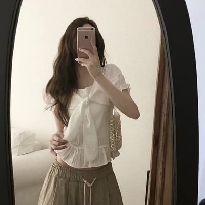 リボンフリルブラウス