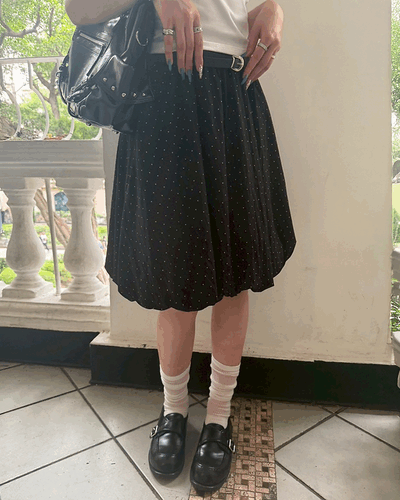 【＋ベルト】ドットバルーンミディスカート