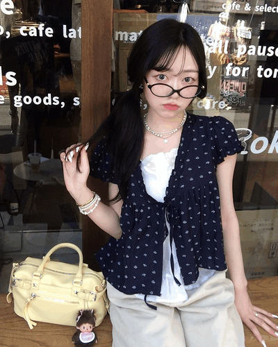 플라워 레이어드 블라우스