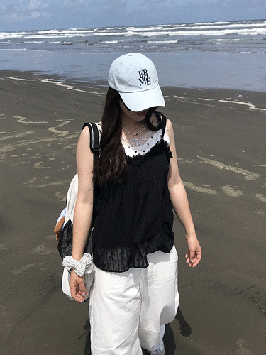 쉬폰 시스루 프릴나시