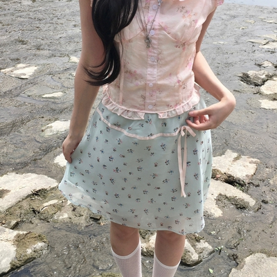 リボンシフォンミディスカート
