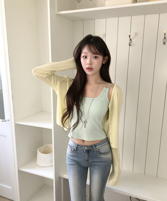 【カップ付き】カラーストラップキャミソール