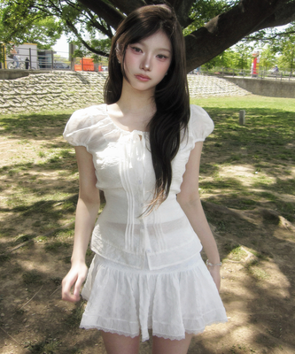レースフリルミニスカート