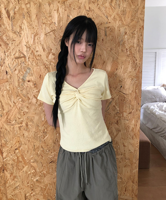 ツイストシャーリング半袖Tシャツ(5color)