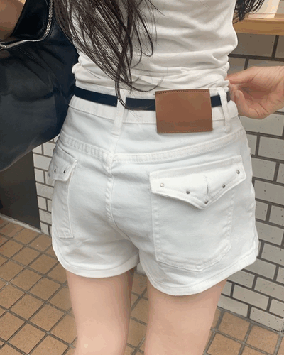 スタッズポケットデニムショートパンツ｜ショートパンツ｜韓国