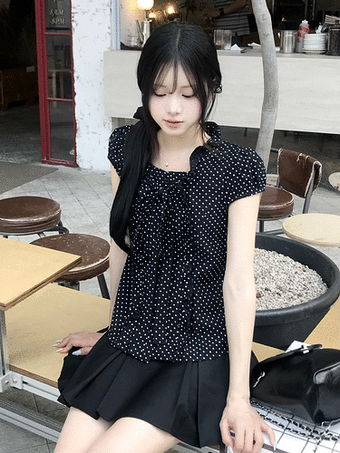 미니 도트 블라우스