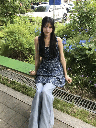 花柄フレアワンピース