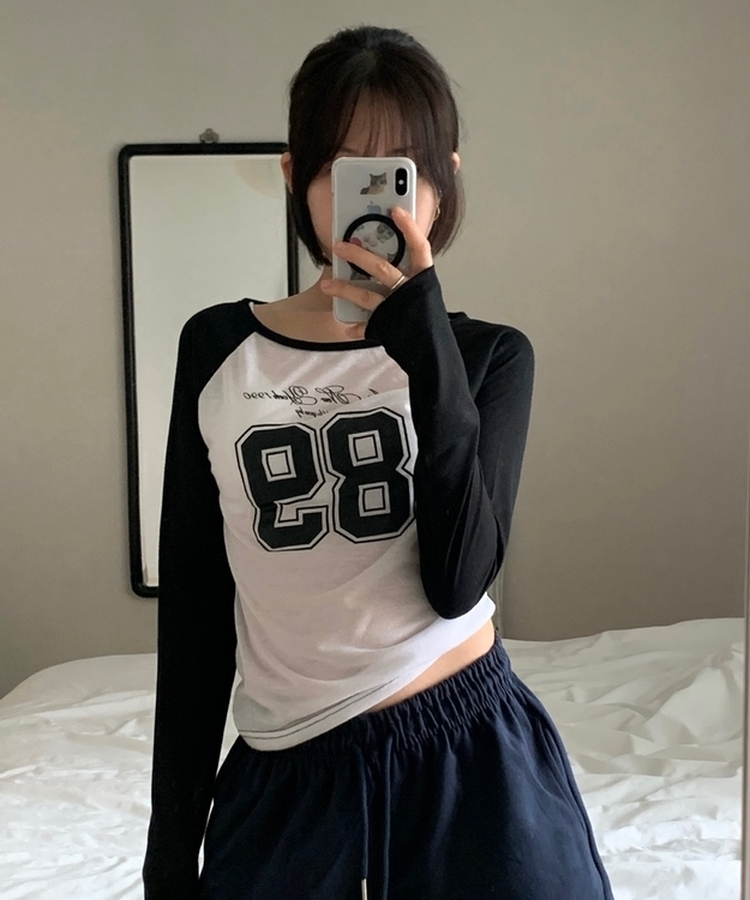 プリントシースルーラグラン長袖Tシャツ｜長袖Tシャツ｜韓国 