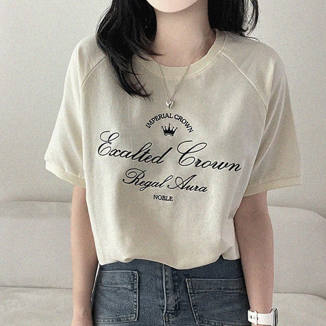 Healthknit 半袖スウェット 60s L double crown クラウンロゴ半袖スウェット｜半袖Tシャツ｜韓国ファッション通販 SONA