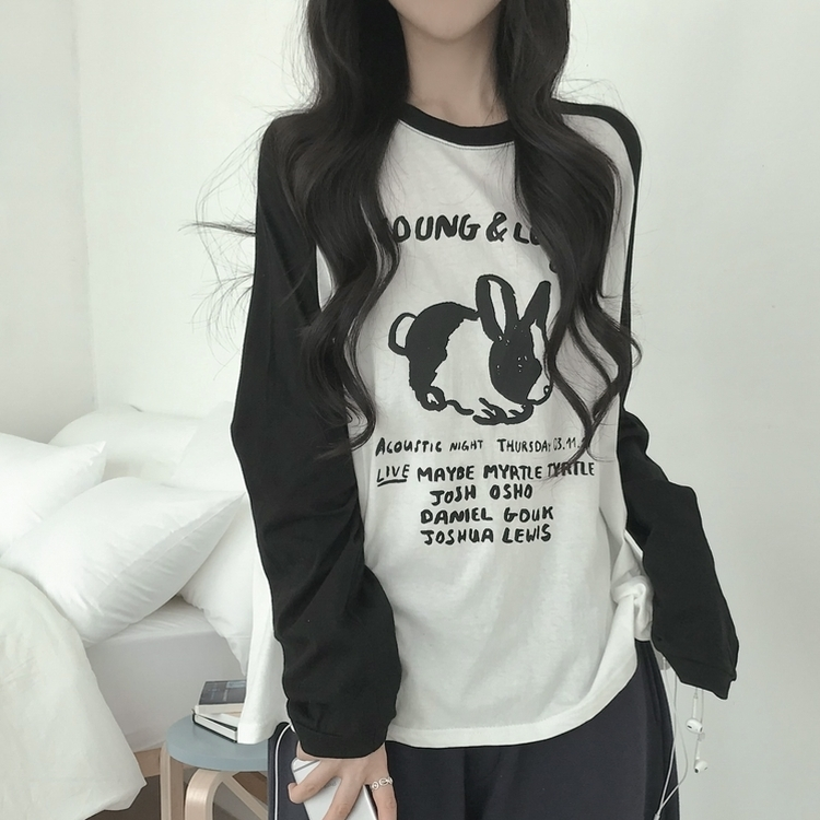 ラビットレタリングラグラン長袖Tシャツ｜長袖Tシャツ｜韓国