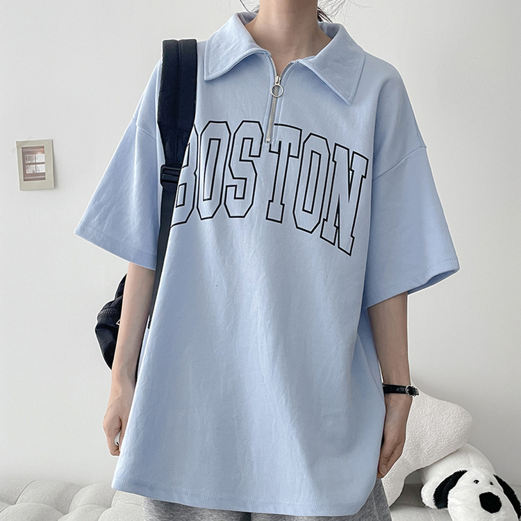 カラーハーフジップ半袖Tシャツ｜半袖Tシャツ｜韓国ファッション通販 SONA
