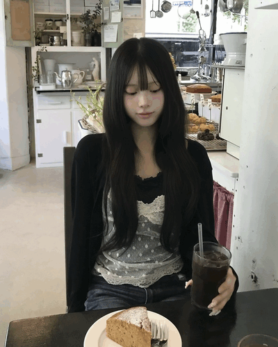【SET】도트 레이스 + 나시 가디건
