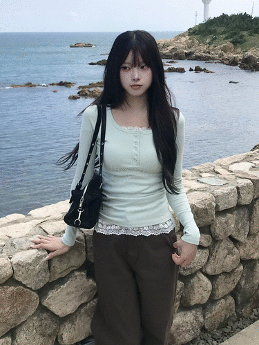 【MADE❤️캡내장】또또 단추 긴팔 티셔츠