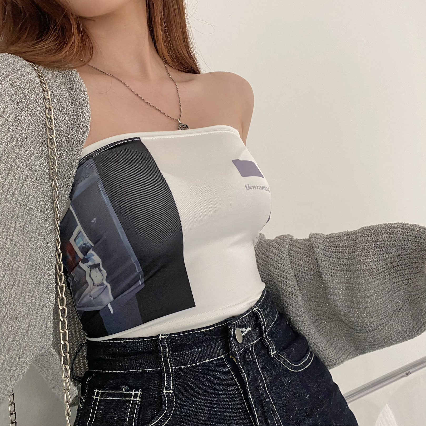 Sona ユニークチューブトップ 10代 代女性ファッション韓国通販