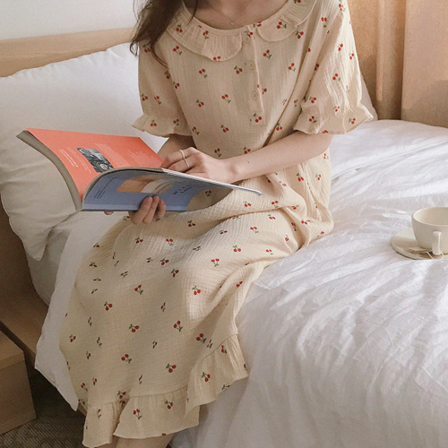 Sona チェリーワンピースパジャマ 10代 代女性ファッション韓国通販