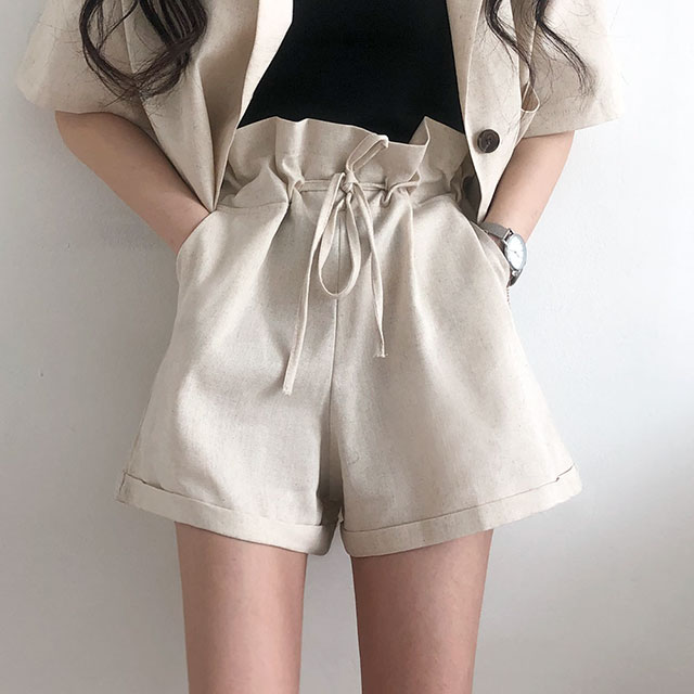 SONA | リボンリネンショートパンツ | 10代・20代女性ファッション韓国通販