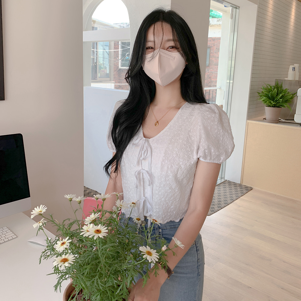 Sona フラワー刺繍リボンカーディガン 10代 代女性ファッション韓国通販