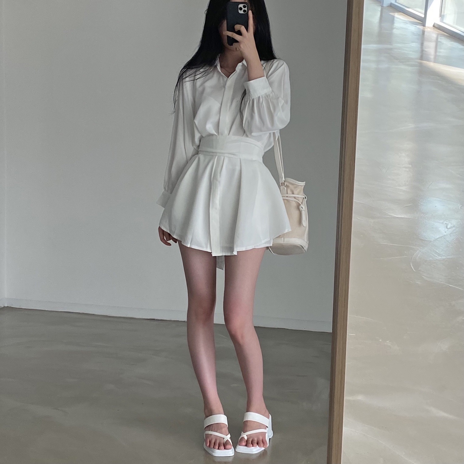 Sona 3set シャツワンピース ショートパンツ ストラップ 10代 代女性ファッション韓国通販