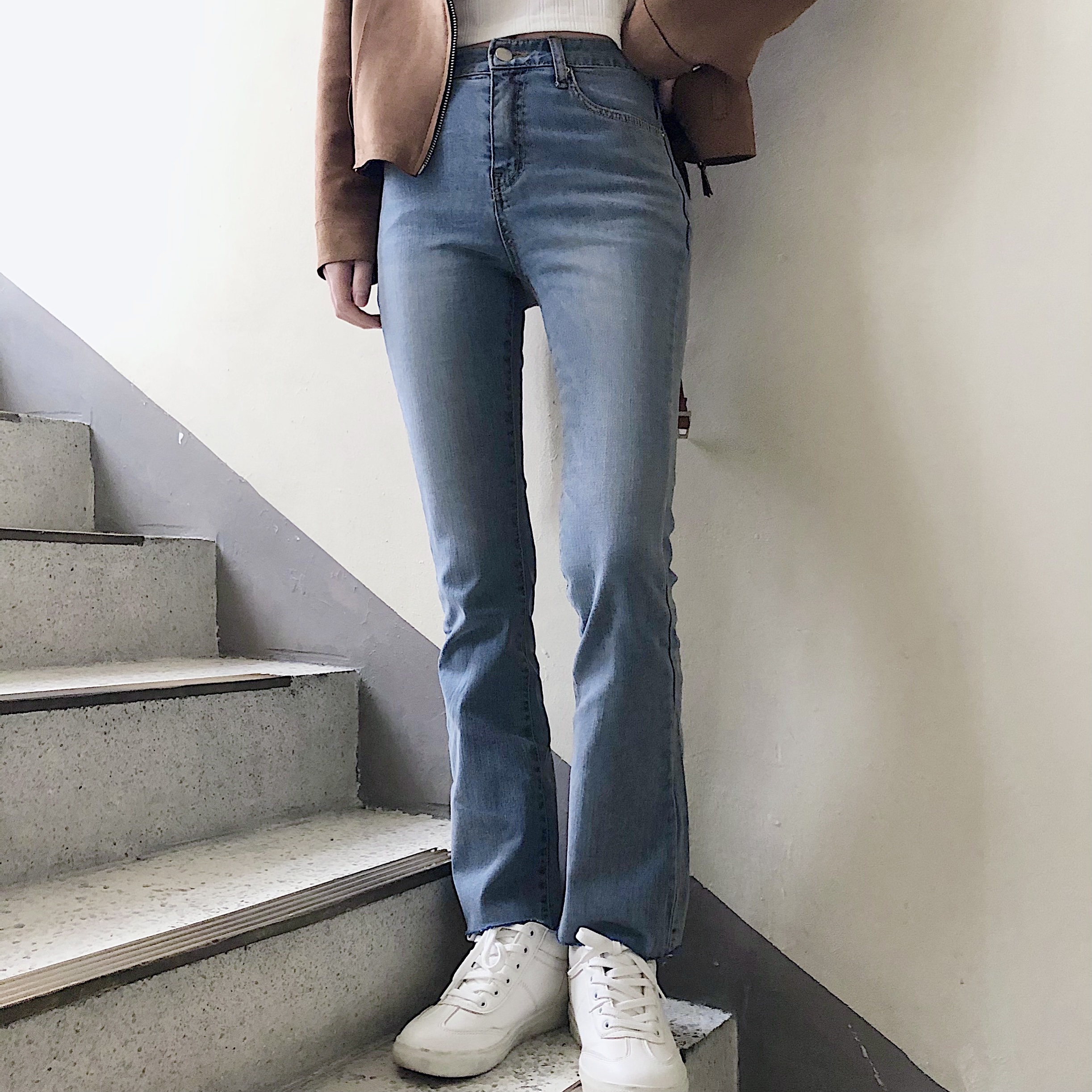 Sona ブーツカットスキニーデニムパンツ 10代 代女性ファッション韓国通販