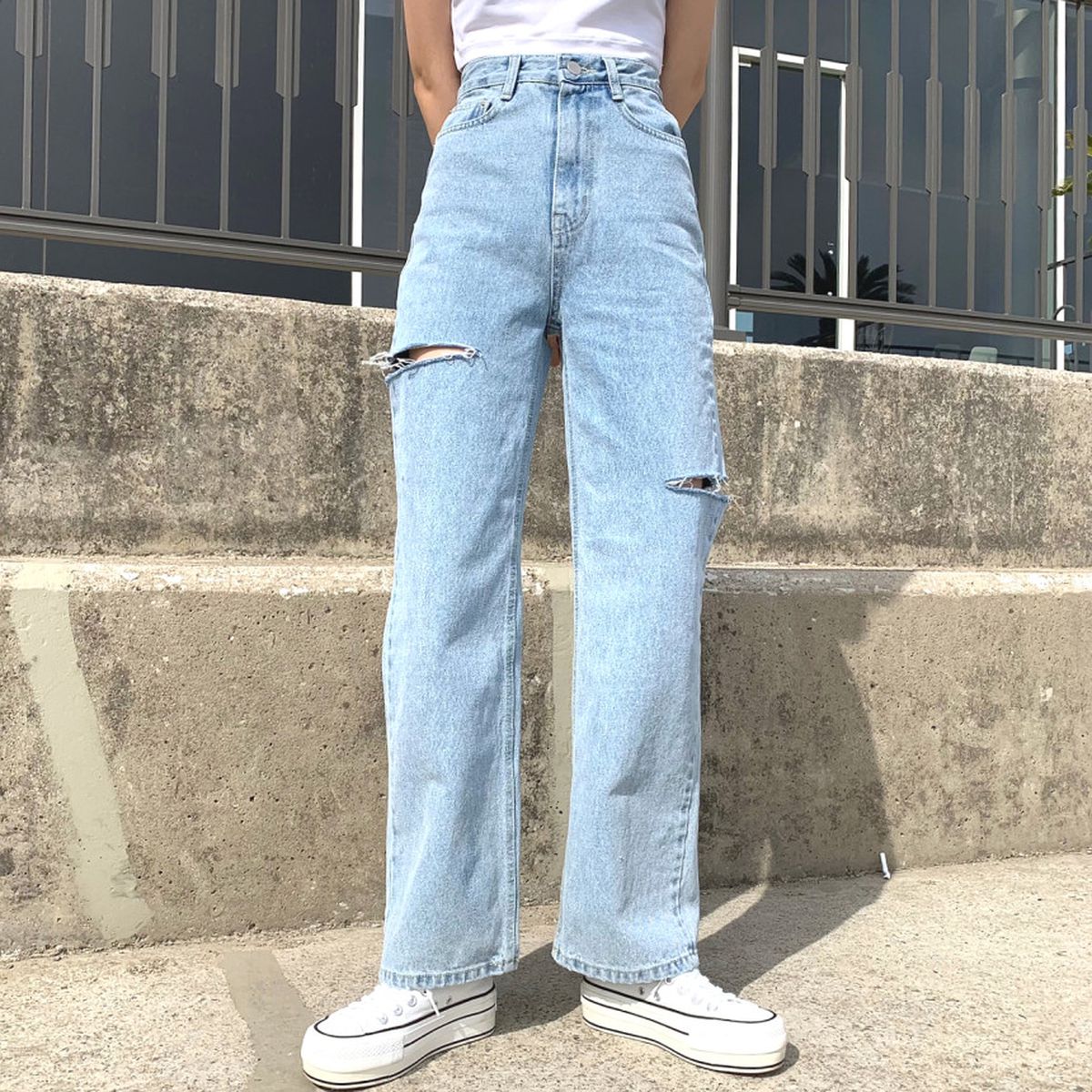 Sona ウォッシングダメージジーンズ 10代 代女性ファッション韓国通販