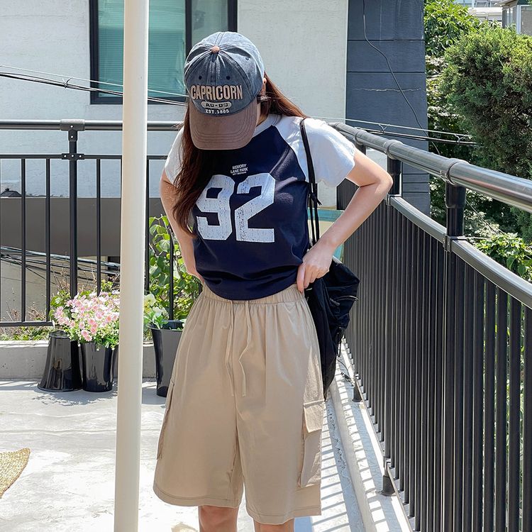 ビンテージプリント半袖Tシャツ NAVY
