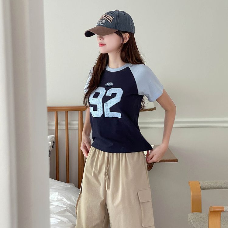 ビンテージプリント半袖Tシャツ NAVY
