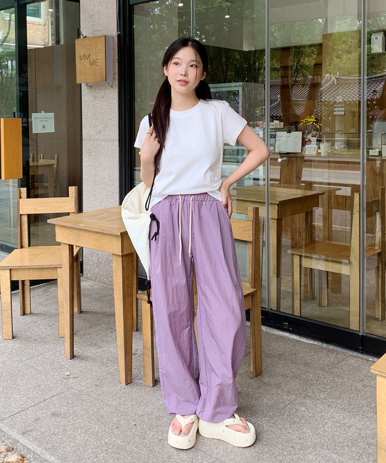 【ジョガー調節可】ピンタックバンディングパンツ LAVENDER
