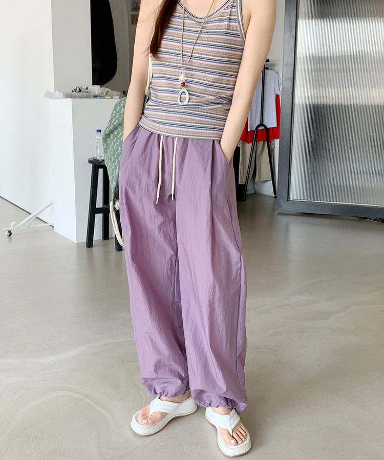 【ジョガー調節可】ピンタックバンディングパンツ LAVENDER