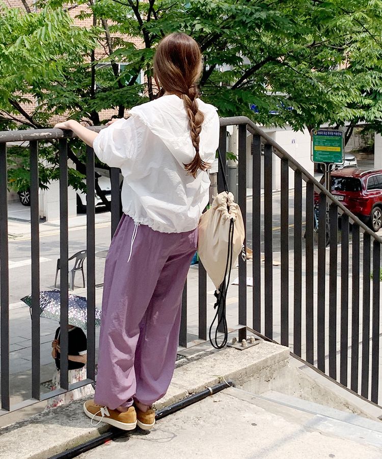 【ジョガー調節可】ピンタックバンディングパンツ LAVENDER