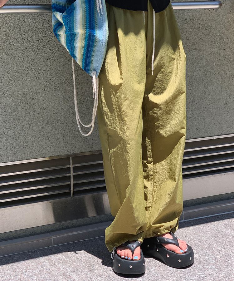 【ジョガー調節可】ピンタックバンディングパンツ OLIVE