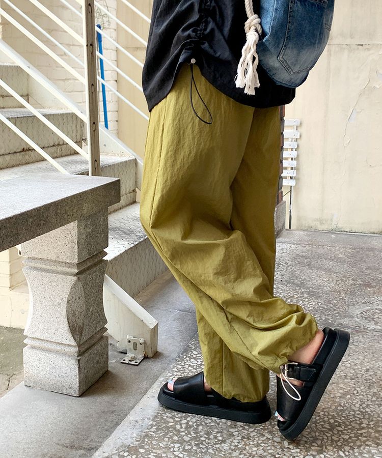 【ジョガー調節可】ピンタックバンディングパンツ OLIVE