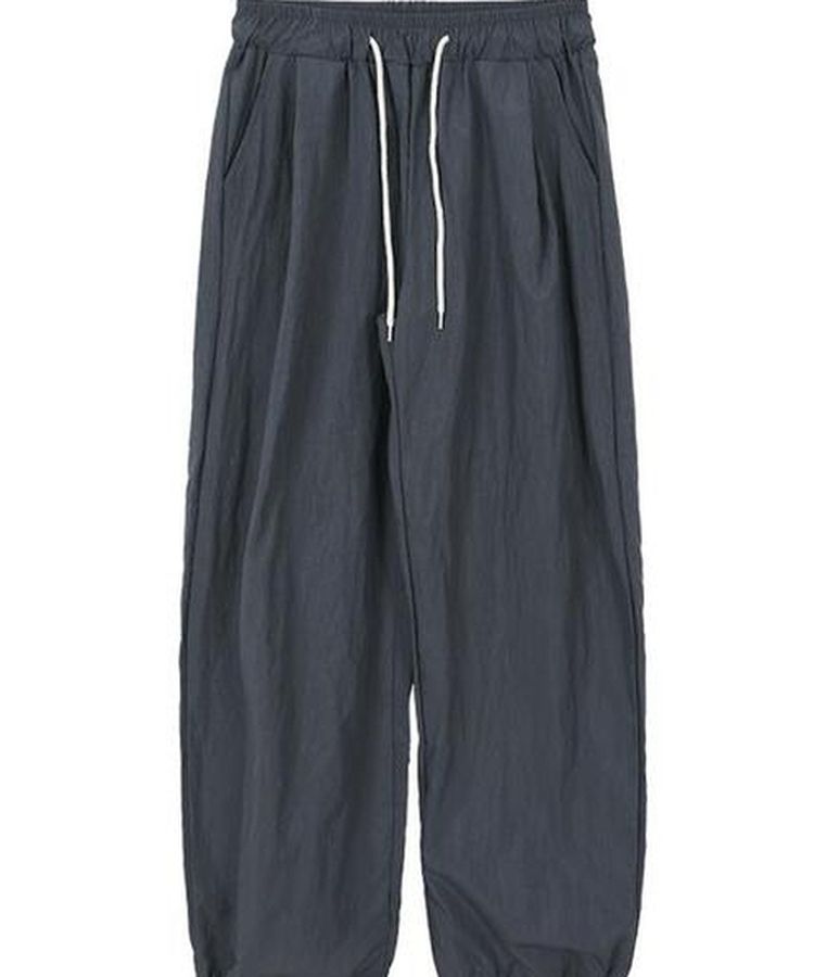 【ジョガー調節可】ピンタックバンディングパンツ