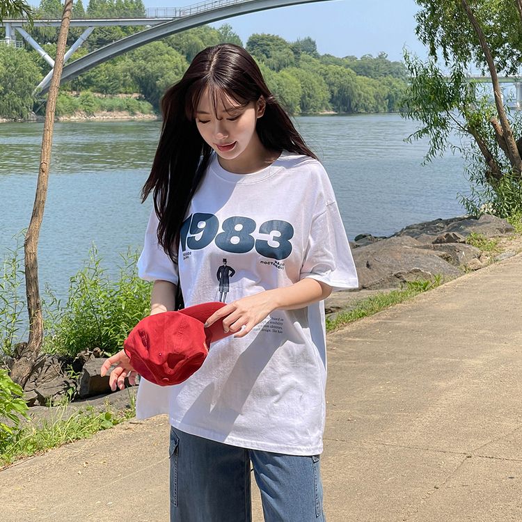半袖Tシャツ ナンバープリンティング半袖Tシャツ WHITE